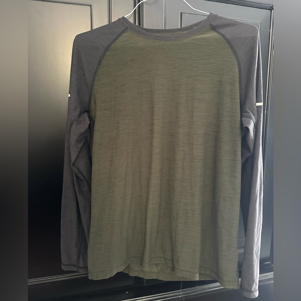 Old Navy Olive and Charcoal Long Sleeve Tee